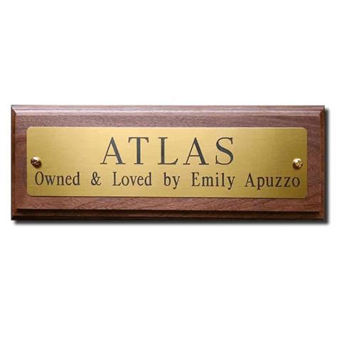 engraved brass  plate  solid walnut wood plaque starting