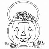 Trick Treat Coloring Bag Pages Pumpkin Treats Halloween Categories Kids Getcolorings sketch template