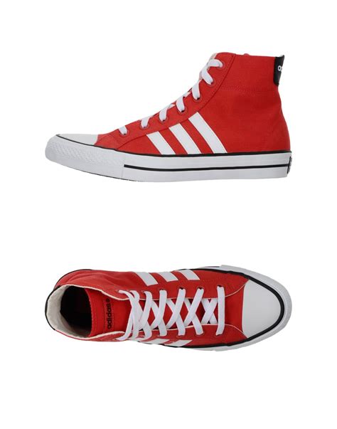 adidas neo high tops trainers  red  men lyst