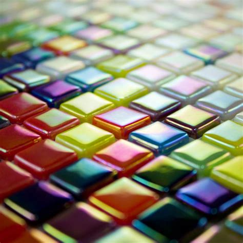 Morjo ™ 12mm Iridescent Recycled Glass Mosaic Tile Mosaic Art