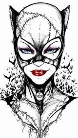Catwoman Mulher Dessin Batgirl Tatowierung Superhelden sketch template