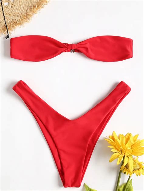 Fbs Hot Swimsuit Bikini 2018 Red Bikinis Set Sexy Bathing Suit Low