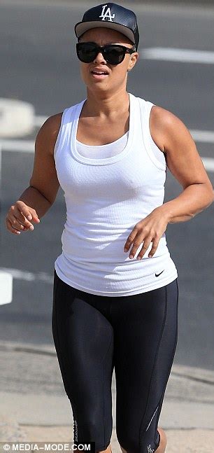 sneaky sound system s connie mitchell flaunts curves in tight workout