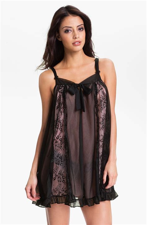 betsey johnson lace inset sheer tricot slip nordstrom