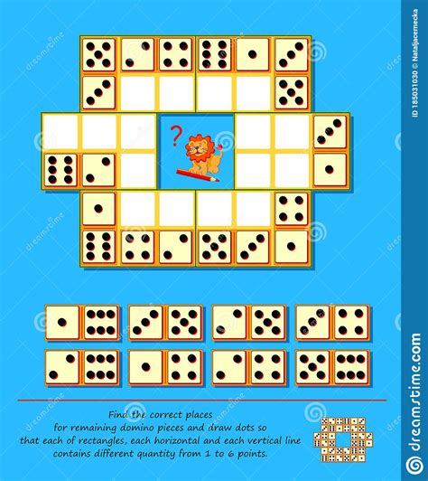 logisch raadsel sudoku met dominosen vind correcte plaatsen voor het blijven stukken en trek