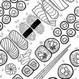 Sushi Spoonflower sketch template