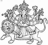 Coloring Hindu Pages Ganesh Sitting Ji Lion Ganesha Book Drawing Festival Designlooter Lord 4to40 sketch template