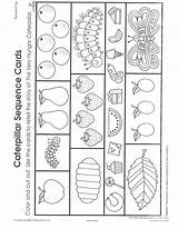 Caterpillar Hungry Sequencing Eric Carle Very Activities Cards Worksheets Printable Preschool Story Color Coloring Pages Worksheet Sequence Kids Kindergarten Book sketch template