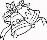 Christmas Bell Outline Bells Jingle Clipart Coloring Sleigh Designs Xmas sketch template