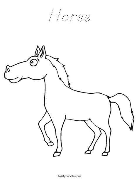 horse coloring page dnealian twisty noodle