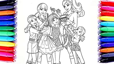 gambar barbie chelsea sisters coloring book pages sparkling glitter