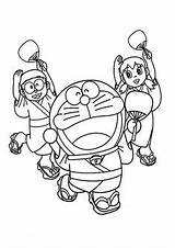 Doraemon Coloring Pages Shizuka Nobita Dance Dancing Kids Yukata Wearing Together Cartoon ドラえもん Color 塗り絵 ぬりえ Sheets ぬり絵 Getdrawings Books sketch template