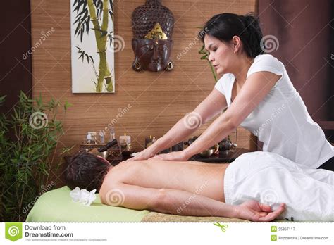 Thai Woman Making Massage To A Man Stock Image Image Of