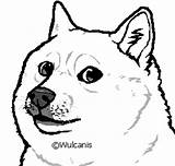 Doge Lineart Shibe Template sketch template