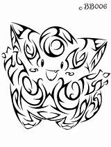 Tribal Tattoo Clefairy sketch template
