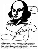 Shakespeare William Coloring Pages Crayola Color sketch template