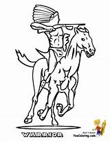 Indian Coloring Warrior Pages Cowboy Colouring Kids Warrio sketch template