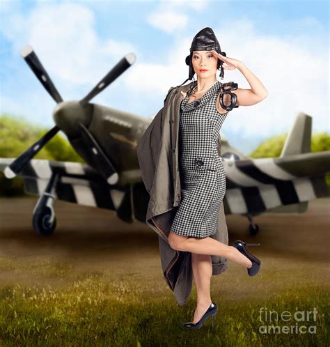 40s Military Pin Up Girl Air Force Style Photograph By