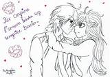 Coloring Cuddling Designlooter Pages Anime Couples Collections Couple sketch template
