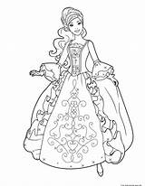 Coloring Pages Barbie Printable Princess Dress Print Book sketch template
