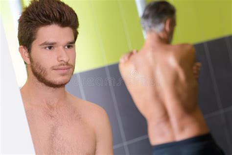 Men At Gym Shower Area Stock Image Image Of Sport Wall 196546143