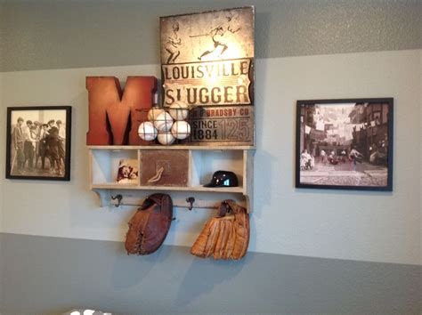 mannys baseball room shelf homegoods   metal pic