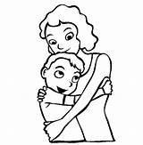 Coloring Mom Son Mothers Hugging Happy Mother Printable Kids Pages Colouring Draw Parents Thecolor Preschool Print Card Hijo Ha sketch template