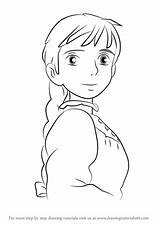 Sophie Howl Howls Ghibli Drawingtutorials101 sketch template