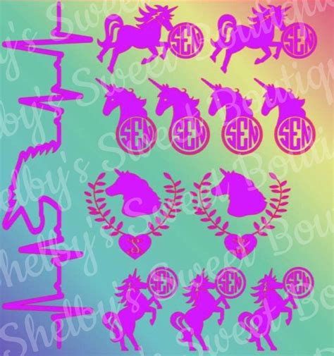 unicorn themed  label sheet  shelbyssweetboutique  etsy https