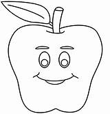 Coloring Smiley Pages Faces Apple Face Fruits Printable Vegetables Happy School Clipart Back Apples 100th Kids Color Clip Outline Print sketch template