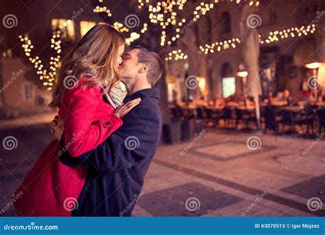 Young Affectionate Couple Kissing Tenderly Stock Image Image Of