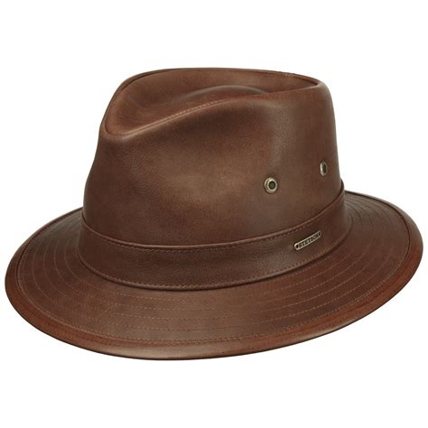 cowhide traveller leather hat  stetson