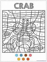 Animals Ocean Number Color Coloring Pages Animal Bloglovin Crab sketch template