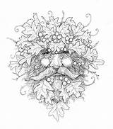 Ghillie Dhu Beard Mount Celtic Pagan Gathering Pocock Leafy Pyrography sketch template