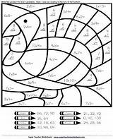Thanksgiving Worksheets Math Coloring Color Cut Paste Pages Printable Worksheet Number Grade Turkey Mystery Multiplication 3rd 4th Diagram Fun Word sketch template