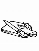 Coloring Knife Cutting Chopping Drawing Boards Getdrawings Popular Clipart Colouring sketch template