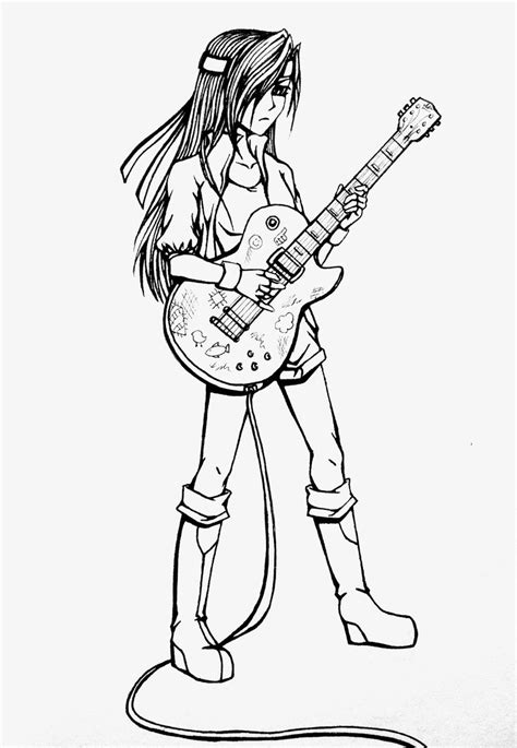 ink guitar girl guitar sketch guitar drawing girl drawing