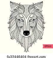 art print  abstract wolf illustration  abstract design wolf