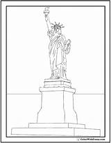 Coloring July Pages Fourth Statue Liberty Independence Base Hall Patriotic 4th Kids Template Colorwithfuzzy sketch template