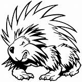 Porcupine Angry Sticker Clipart sketch template