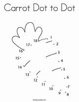 Dot Carrot Coloring Kindergarten Worksheets Tracing Pages Math Writing Preschool Twistynoodle sketch template