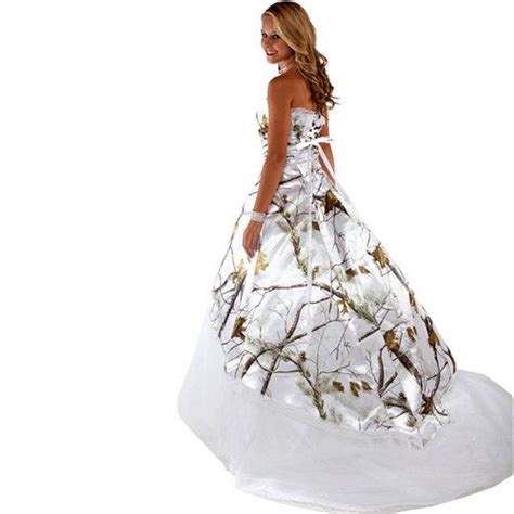 Realtree Camo Wedding Gown With Tulle Camo Wedding Dresses White