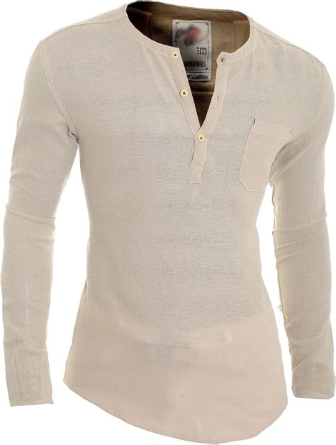 mens casual  neck canvas shirt henley summer  cotton slim fit long sleeve amazoncouk