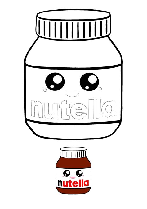 find    printable coloring pages  kawaii nutella