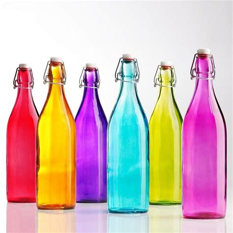 Colored Glass Bottles Photos
