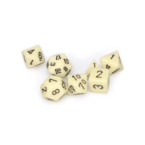 chessex chessex poly  set opaque ivory  black tates gaming