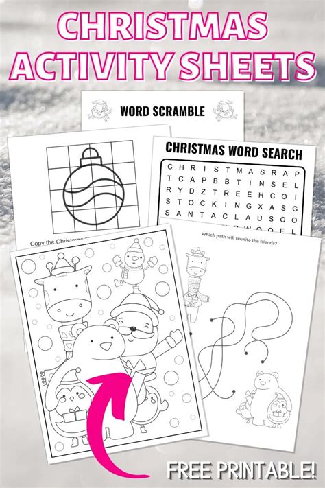printable christmas activity sheets  kids print  home