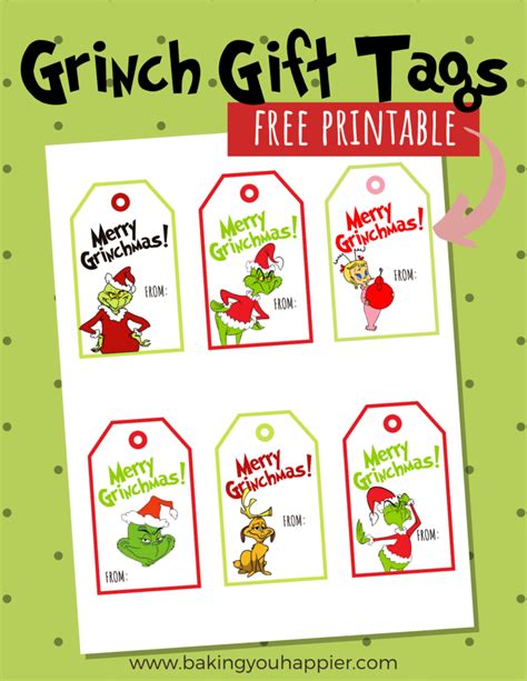 printable grinch gift tags printable word searches