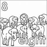 Eight Elephants sketch template