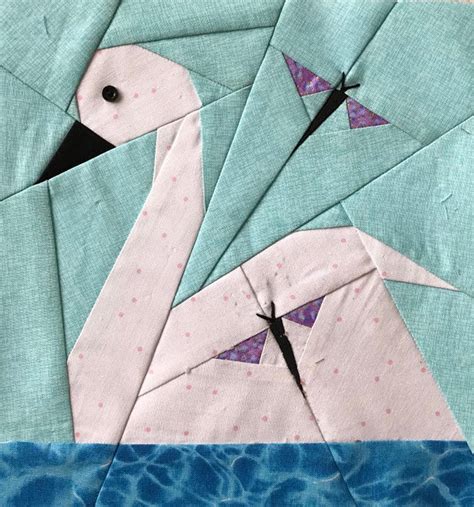 swan   lake paper piecing block   etsy   paper